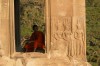 Monk watching the sunset at Angkor Wat